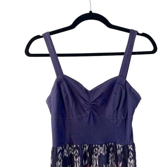 Mudd blue solid and print adjustable strap maxi dress Junior size M - Picture 5 of 11